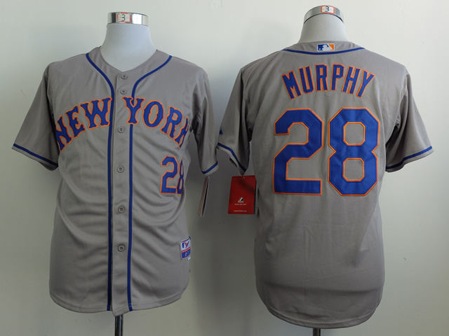 Men New York Mets #28 Murphy Grey MLB Jerseys->new york mets->MLB Jersey